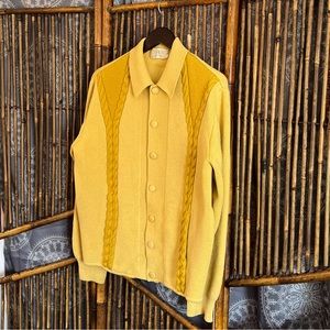 Vintage 1960’s Mustard Cardigan with Ribbing - Damon Italy